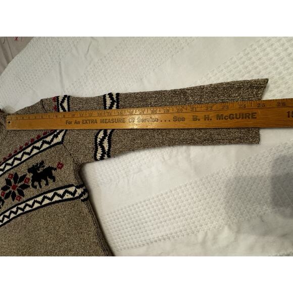 Vintage Eddie Bauer Sweater Snowflake Reindeer Cottage Cabin Wool Blend Sz M - Picture 11 of 11